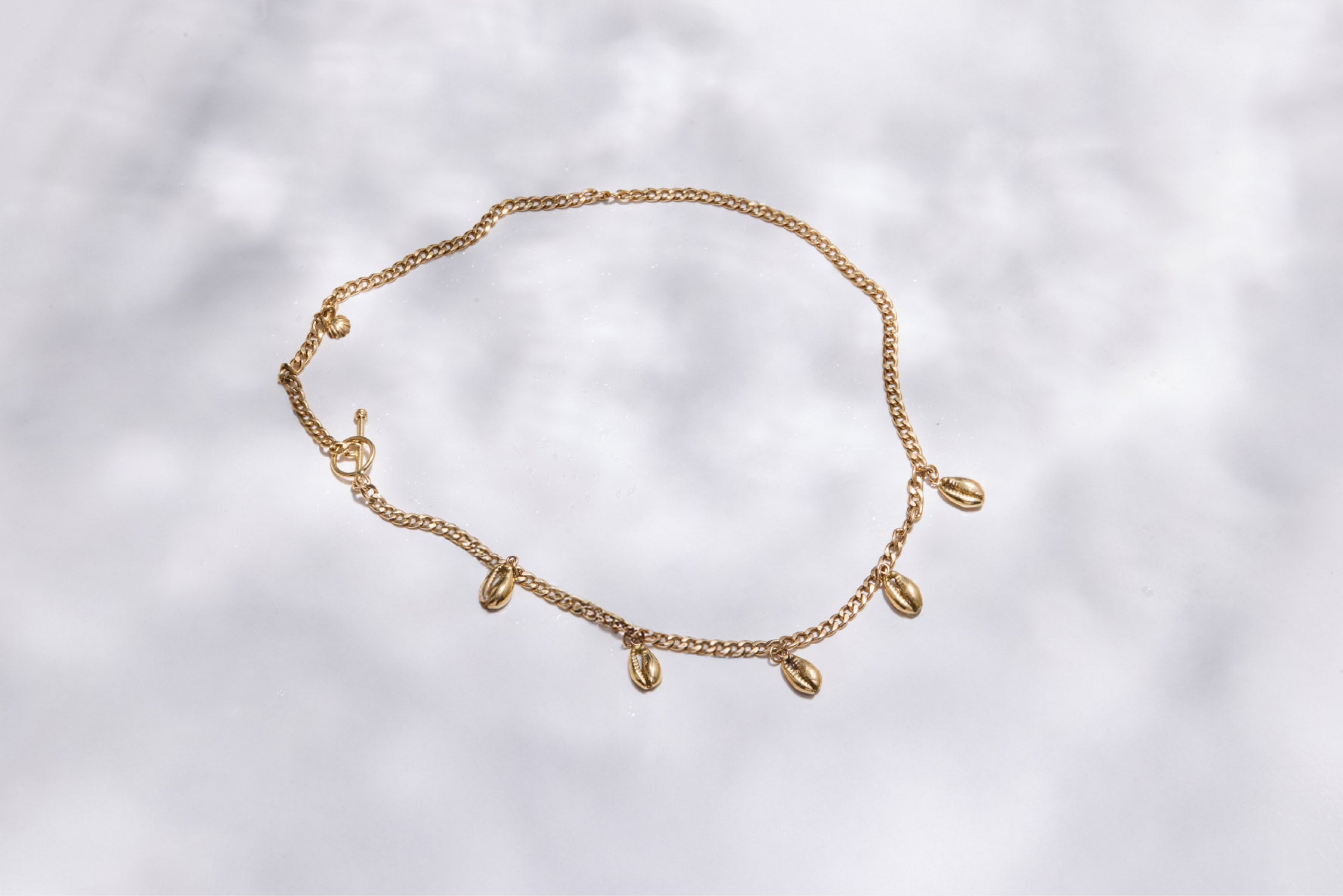 Golden Seashell Charm Necklace