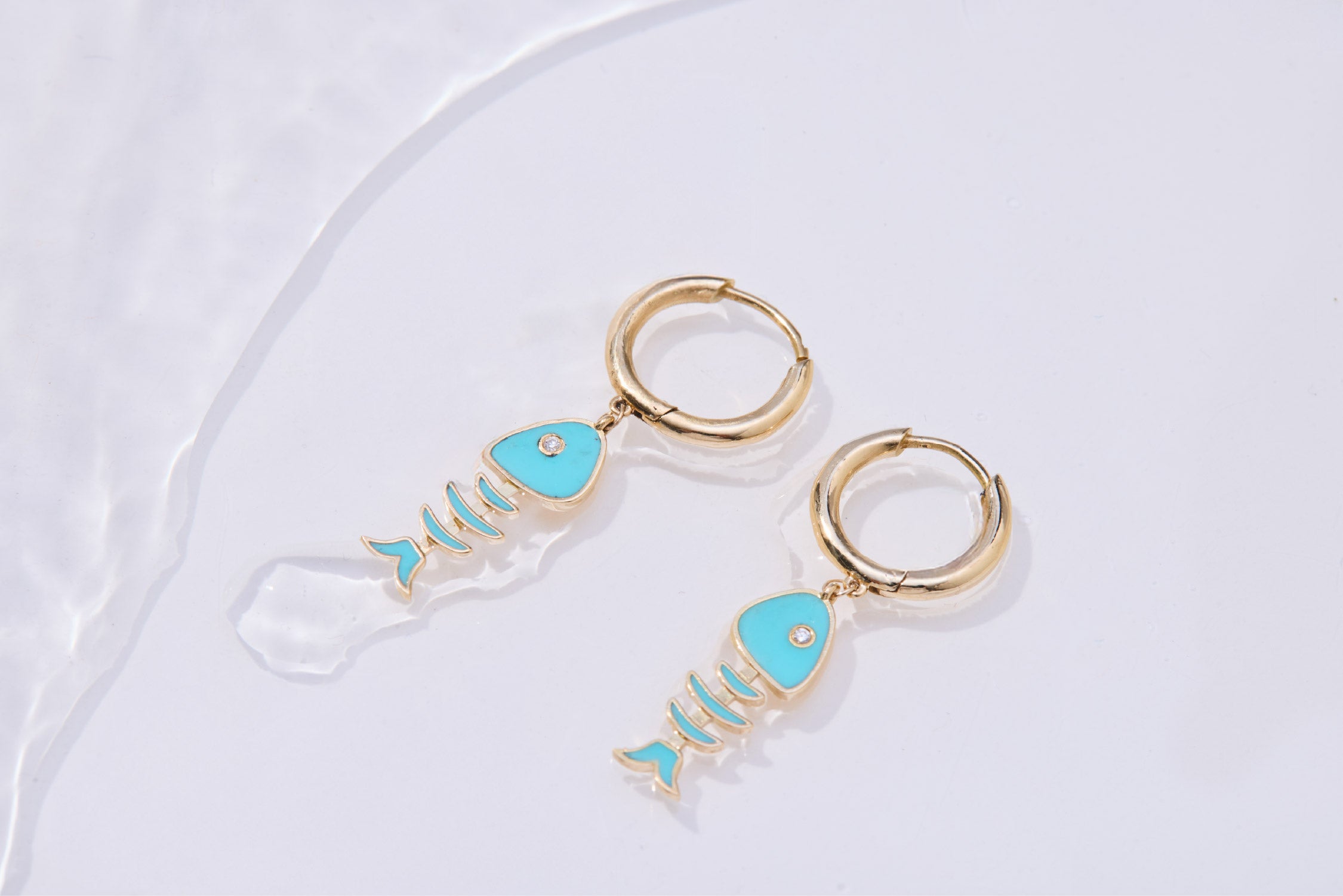 Ocean Whimsy , Turquoise Fish Earrings