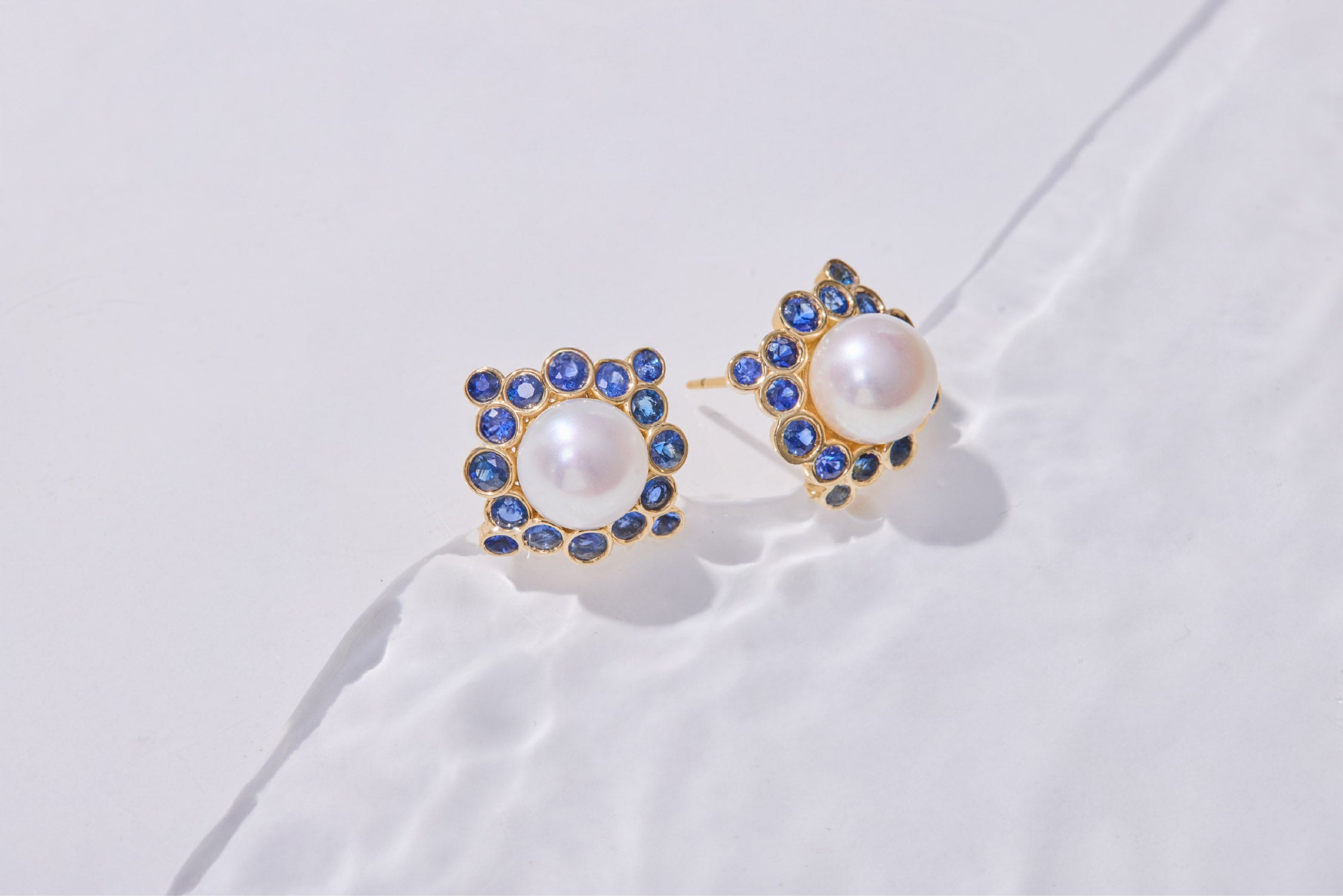 Sapphire & Pearl Earrings